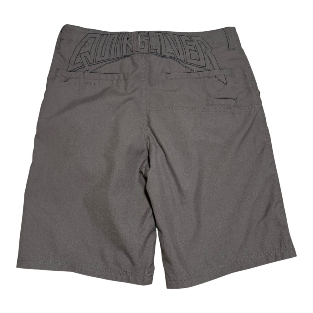 2000s Y2K Quiksilver Spellout Logo Gray Baggy Shorts Men's 33 (Fit 36)